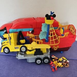 Red & Yellow Pirate Ship Playset with Tow Truck and Figures